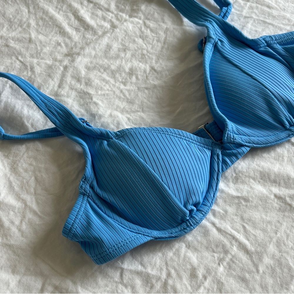 Xhilaration Womens Ribbed Blue Bikini Top Size XS